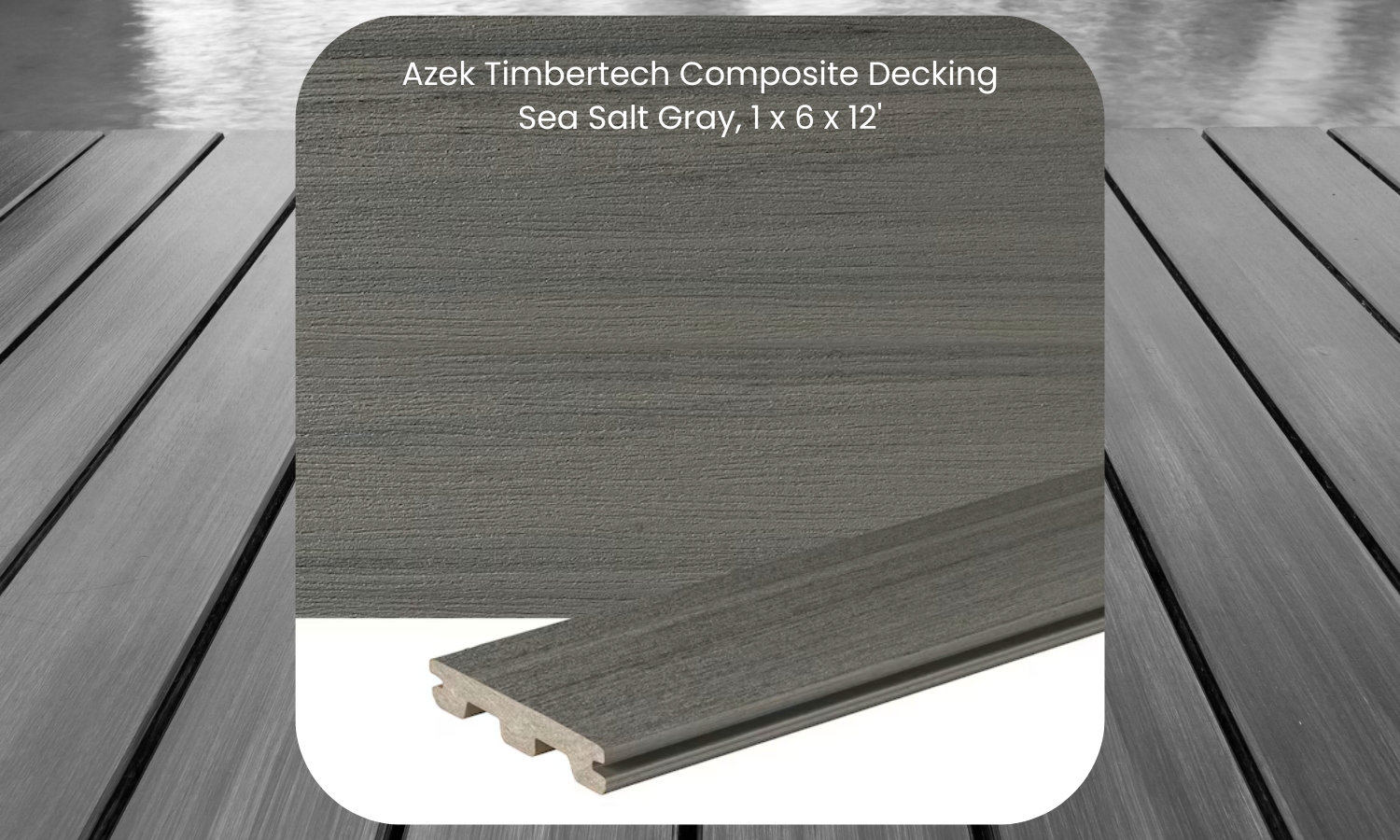 Sea Salt Grey Grooved Composite Deck board